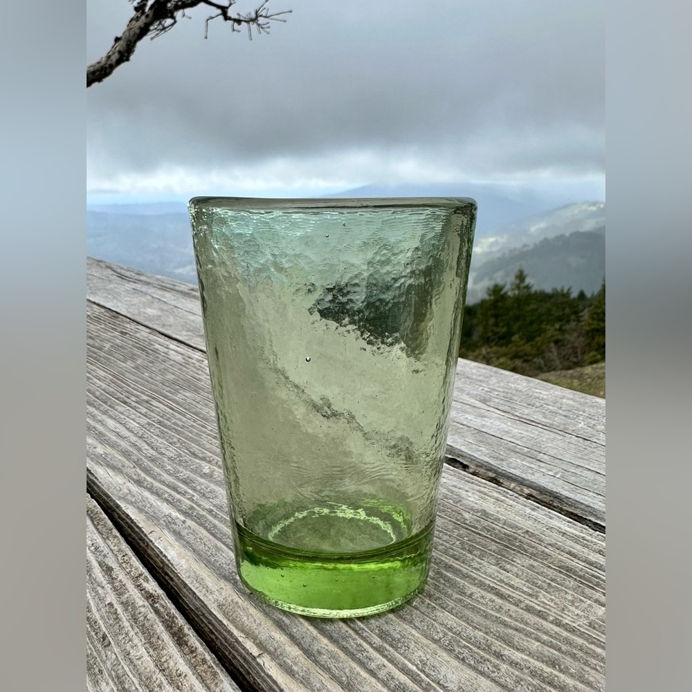 Fire and Light Glass in Green. 4.5” x 3.5” Item out of production